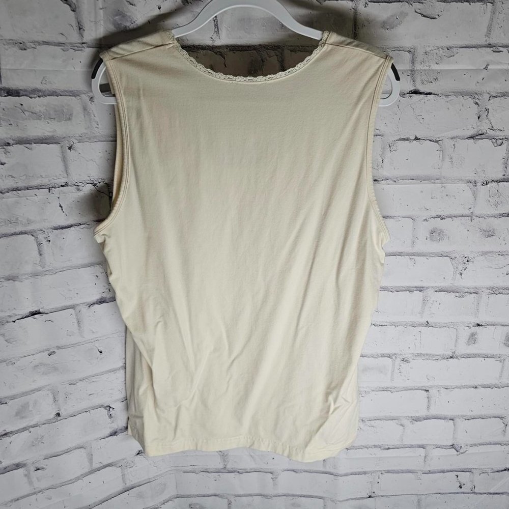 Cream Tank with Lace neckline - Picture 2 of 4